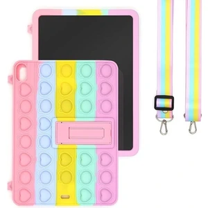 Apple iPad Mini 6 2021 (6.nesil) Kılıf Seri A2567,A2568,A2569 Yatay Standlı Askılıklı Silikon Popit Kids Kılıf