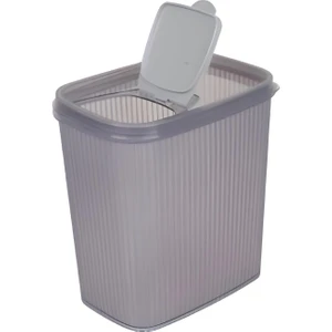 T.concept Plastik Erzak Kabı, Saklama Kabı, Pratik Kapaklı 2.5 Litre Gri Renk