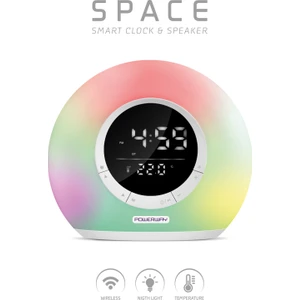Saat Alarm USB Aux Müzik Çalar Radyo Gece Lambası Taşınabilir Space Bluetooth Hoparlör