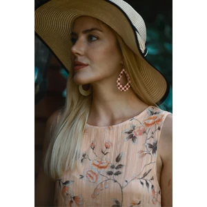 Deri Damla Motif Çelik Kancalı Küpe