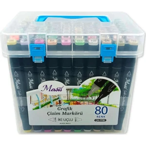 Çift Taraflı Twin gr afik Marker Kalem Seti 80 Renk