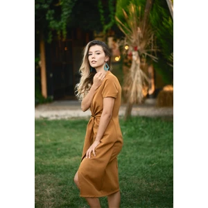 Deri Damla Motif Çelik Kancalı Küpe