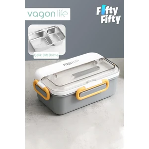Tek Kat Çift Bölme Bento Lunch Box Ofis-Okul Için Yeni Nesil Sefer Tası Paslanmaz Çelik 588