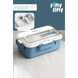 Tek Kat Çift Bölme Bento Lunch Box Ofis-Okul Için Yeni Nesil Sefer Tası Paslanmaz Çelik 588