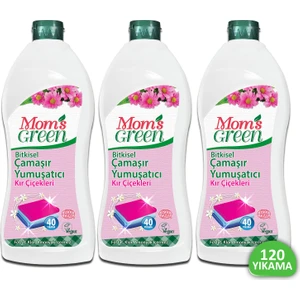 Mom's Green 3'lü Set -Bitkisel Çamaşır Yumuşatıcı Kır Çiçekleri 120 Yıkama (3 Adet x 750 ml)