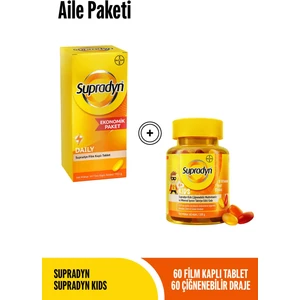 60 Film Kaplı Tablet+ Supradyn Kids Aile Paketi