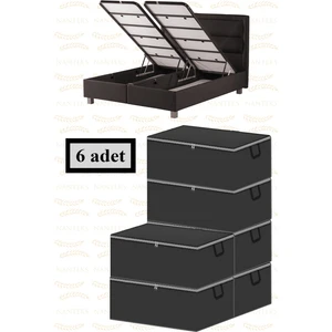 6 Adet Baza Altı Çekyat Tipi Hurç 60 x 40 x 22(Gri)