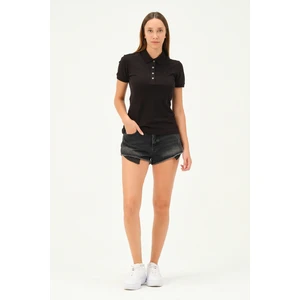 Kadın Regular Fit Polo Yaka T-Shirt