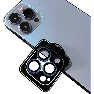 Apple iPhone 15 Pro Max Uyumlu Yüksek Çözünürlüklü Safir Damla Kamera Lens Koruyucu Midnight
