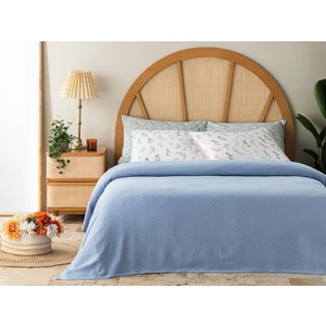 English Home Plain Pamuklu Tek Kişilik Pike 150X220 cm Mavi