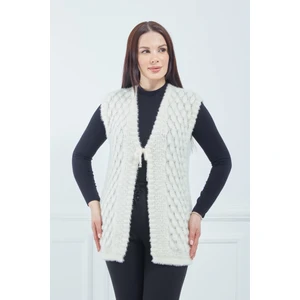 Fresh Moda Kadın Krem Yumoş Gelin Yelek