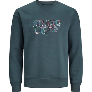 Jack & Jones Jorsılverlake Sweat Crew Neck Ln Erkek Yeşil Sweatshirt 12242366-Green