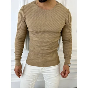 Elku Moda Kazak Slim Fit Naturel Örme Pamuk Tüylenmeyen Triko Dar Kesim Body Kazak