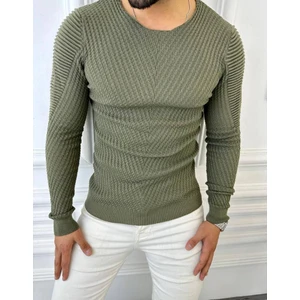 Elku Moda Kazak Slim Fit Naturel Örme Pamuk Tüylenmeyen Triko Dar Kesim Body Kazak