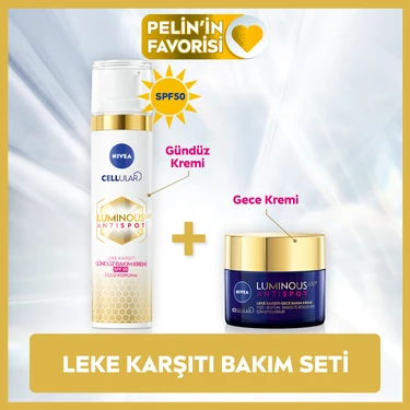 NIVEA Luminous630 Leke Karşıtı Gündüz ve Gece Kremi Seti 40 ml ve 50ml E Vitamini İçeren Yenileyici