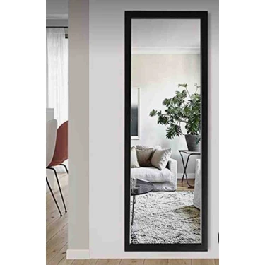 Mirrorss Duvar Aynası Minimalist Şık Siyah Ahşap Çerçeveli Dikdörtgen Tasarım