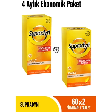 Supradyn 60x2 Film Kaplı Tablet 4 Aylık Ekonomik