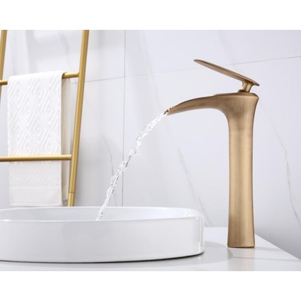 Lavabo Bataryası Çanak Lavabo Musluğu Mat Gold Batarya Şelale Musluk