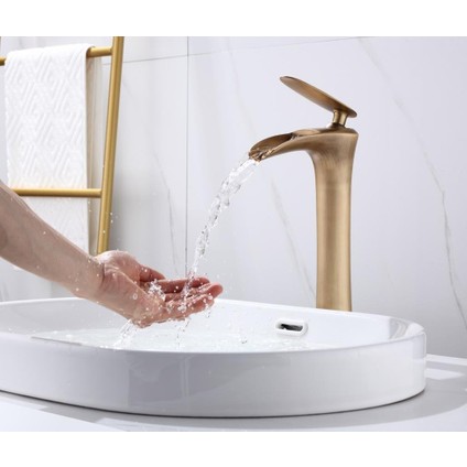 Lavabo Bataryası Çanak Lavabo Musluğu Mat Gold Batarya Şelale Musluk fiyatları