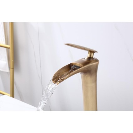 Lavabo Bataryası Çanak Lavabo Musluğu Mat Gold Batarya Şelale Musluk fırsatları