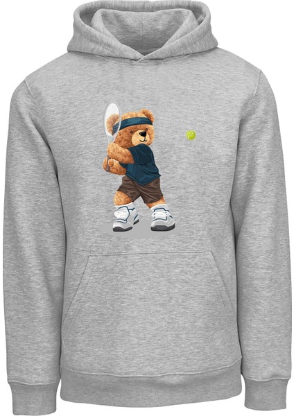 Ada Bebek Çocuk Oversize Tenisçi Bear Baskılı Çocuk Sweatshirt