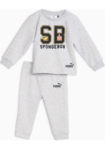 Düz Gri Bebek Eşofman Takımı 62221604 Puma x Spongebob Crew Jogg