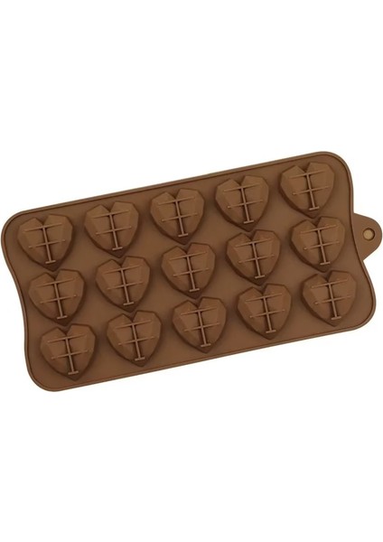 15 Kalp Silikon Çikolata Mold Mutfak Biscuit Pastry Hand Baking Mold (Yurt Dışından)