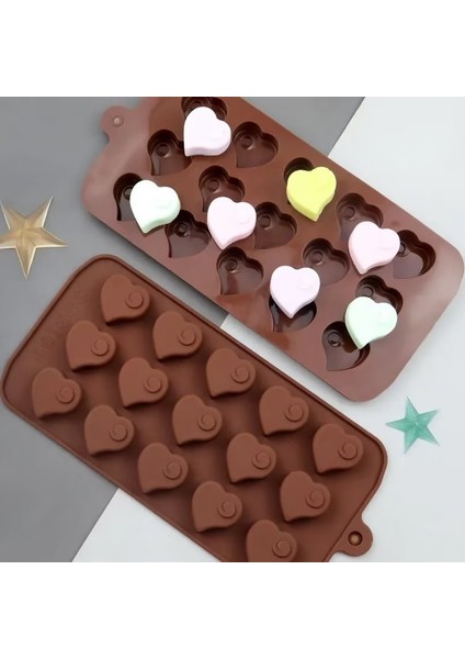 15 Kalp Silikon Çikolata Mold Mutfak Biscuit Pastry Hand Baking Mold (Yurt Dışından) modelleri