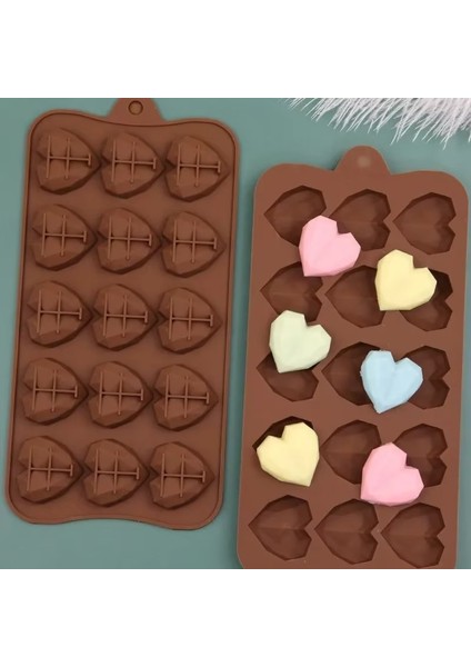 15 Kalp Silikon Çikolata Mold Mutfak Biscuit Pastry Hand Baking Mold (Yurt Dışından) fırsatları