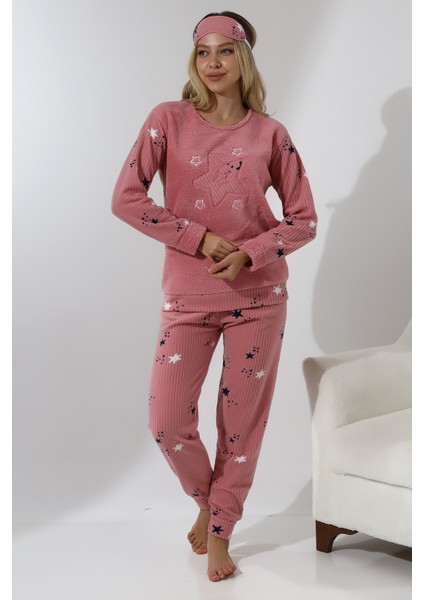 Fwn 5008 Peluş Welsoft Polar Kışlık Yumoş Kadın Pijama Takımı
