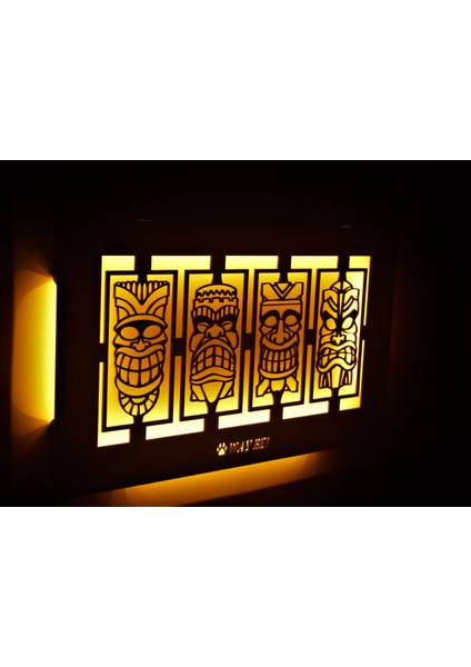 Temple Mask Lt Serisi LED Işıklı Mdf Tablo Duvar Dekoru