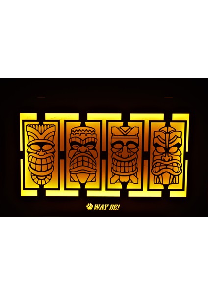 Temple Mask Lt Serisi LED Işıklı Mdf Tablo Duvar Dekoru