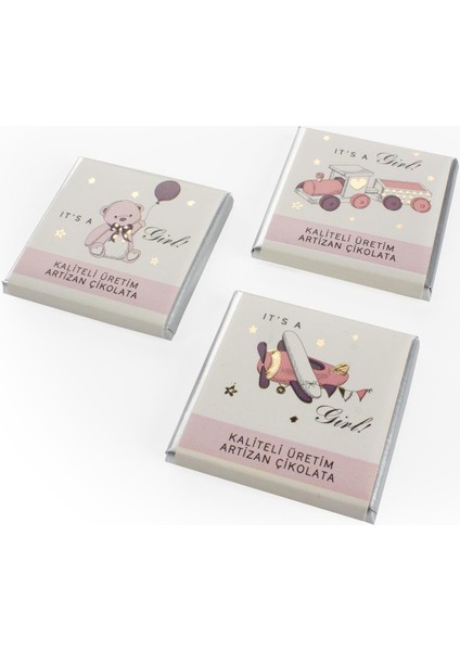 Sevimli Ayıcık İyi Ki Doğdun Çikolatası Pembe 1150 gr