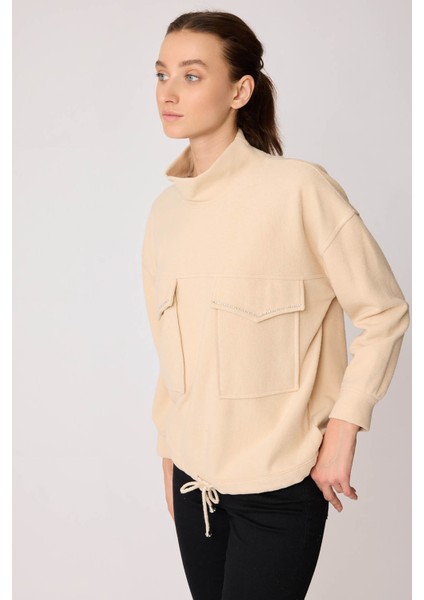 Taşlı Kapak Cepli Beli Bağcıklı Bluz fiyatları