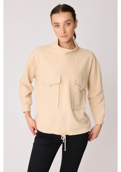 Taşlı Kapak Cepli Beli Bağcıklı Bluz modelleri