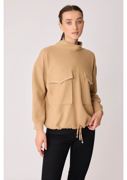 Taşlı Kapak Cepli Beli Bağcıklı Bluz modelleri