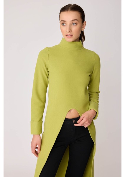 Derin Yırtmaçlı Örme Bluz modelleri