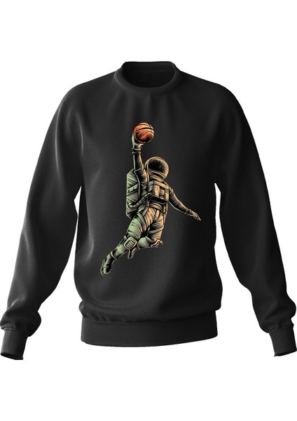 Oversize Smaçör Astronot Baskılı Çocuk Sweatshirt modelleri