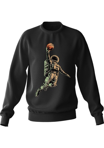 Ada Bebek Çocuk Oversize Smaçör Astronot Baskılı Çocuk Sweatshirt