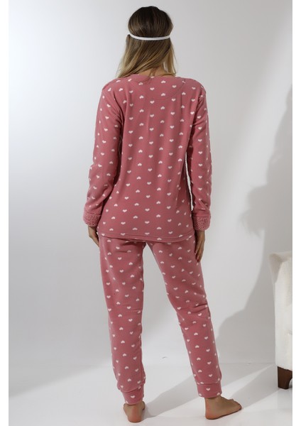Fawn 5003 Peluş Welsoft Polar Kışlık Yumoş Kadın Pijama Takımı