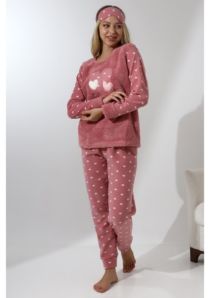 Fawn 5003 Peluş Welsoft Polar Kışlık Yumoş Kadın Pijama Takımı
