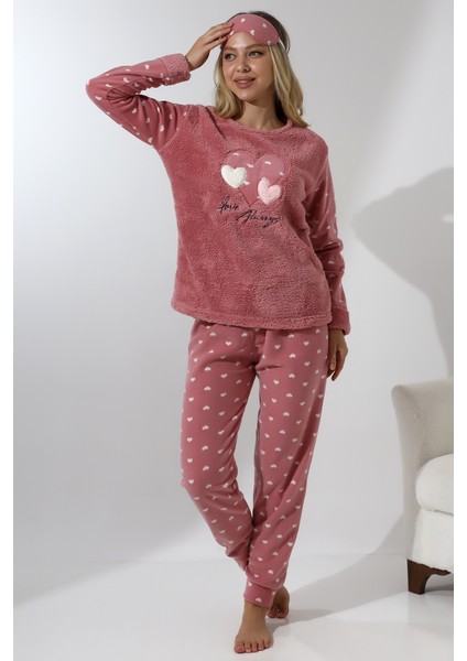 Fawn 5003 Peluş Welsoft Polar Kışlık Yumoş Kadın Pijama Takımı