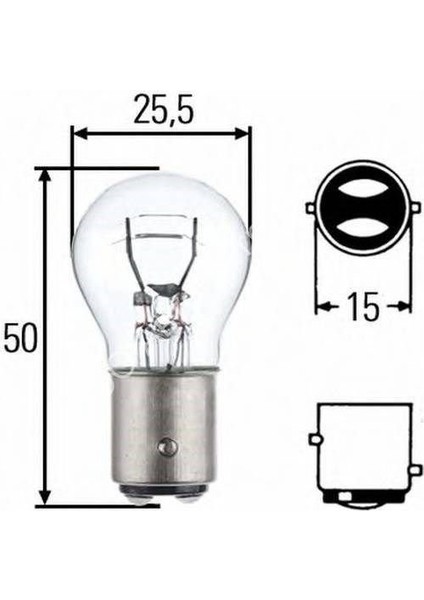 10 Adet 12V 1016 PY21/5W Turuncu Sinyal Ampulü Çift Duylu