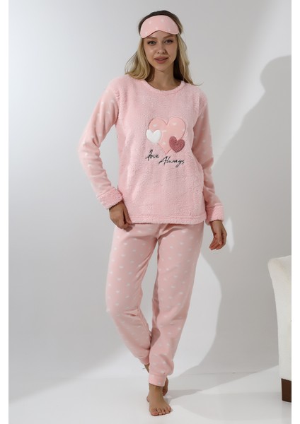 Fawn 5003 Peluş Welsoft Polar Kışlık Yumoş Kadın Pijama Takımı