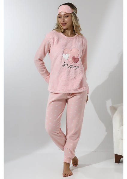 Fawn 5003 Peluş Welsoft Polar Kışlık Yumoş Kadın Pijama Takımı