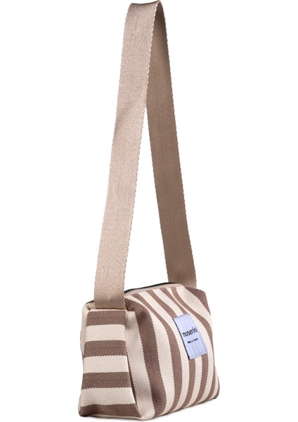 Stella Kadın Gri Çizgi Desenli Kanvas Omuz Çantası modelleri