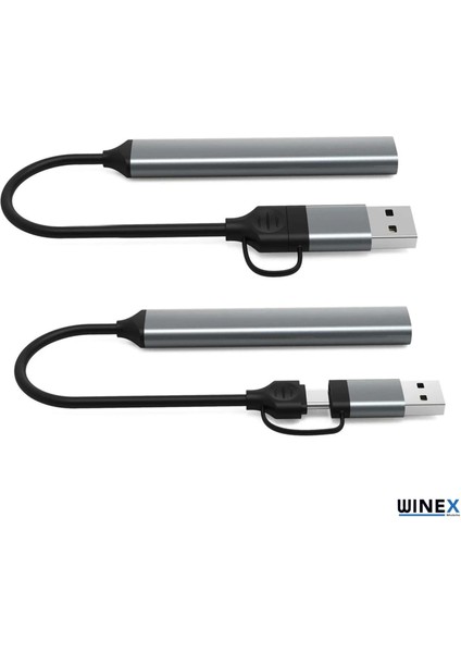 4in1 Usba ve Type-C To Usba 3.01 Çoklayıcı Hub Adaptör WNE0165