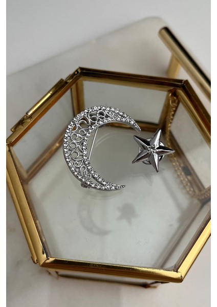Ay Yıldız Broş (4 Cm)