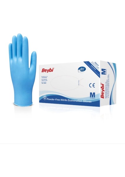 Beybi Pudrasız Mavi Nitril Medikal Muayene Eldiveni ( M ) 2000 Adet