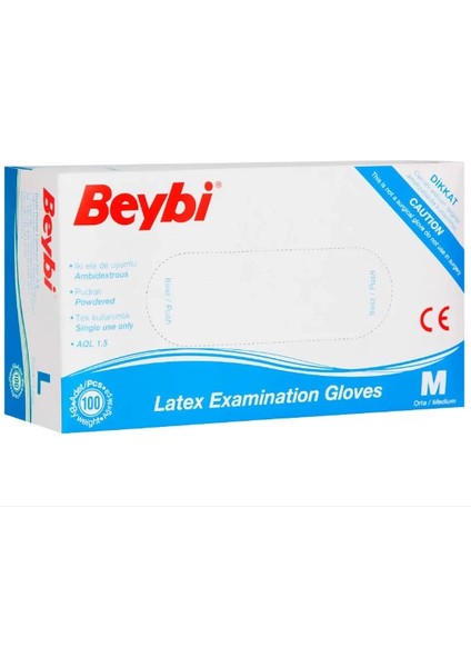 Beybi Lateks Muayene Eldiveni Pudralı ( M ) 20 Kutu